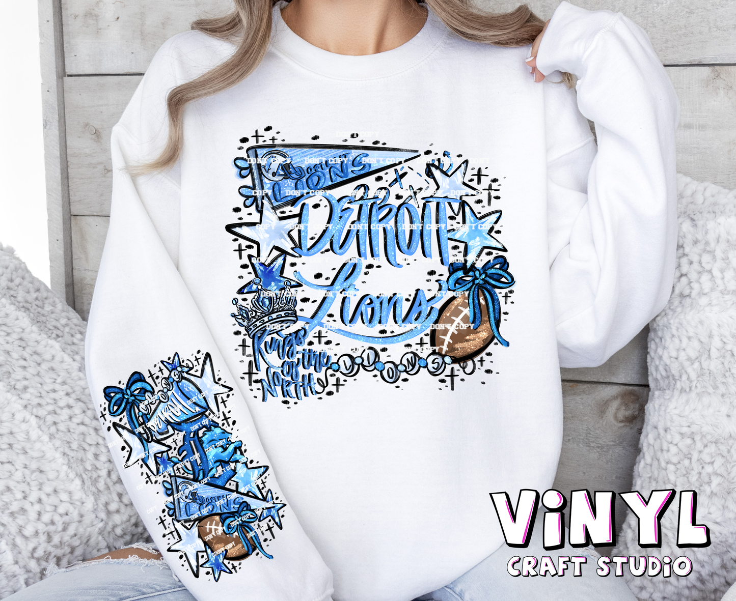 3907A_Lions Front and Long Sleeve Transfer