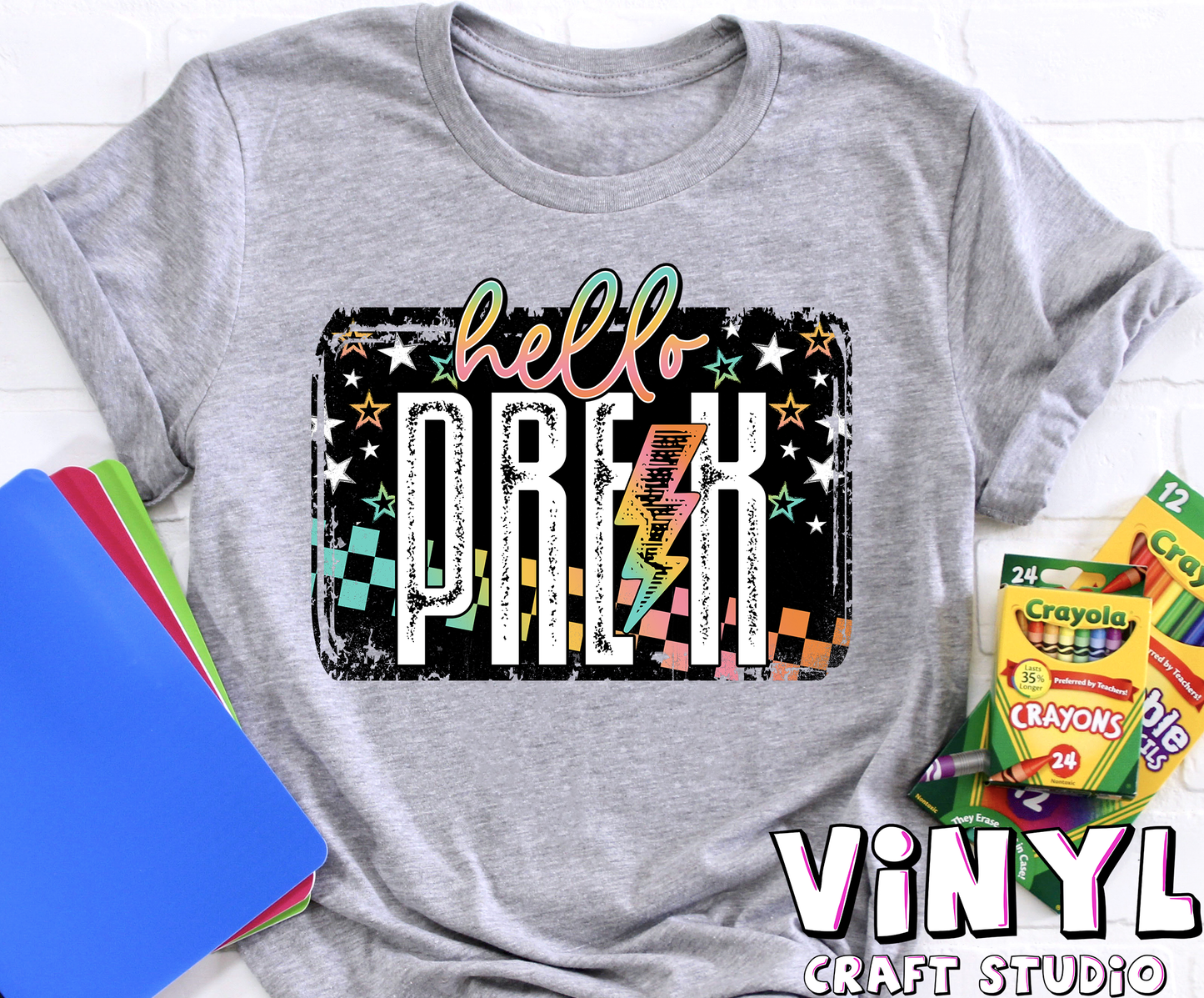 614.)Hello PreK Grunge Colorful