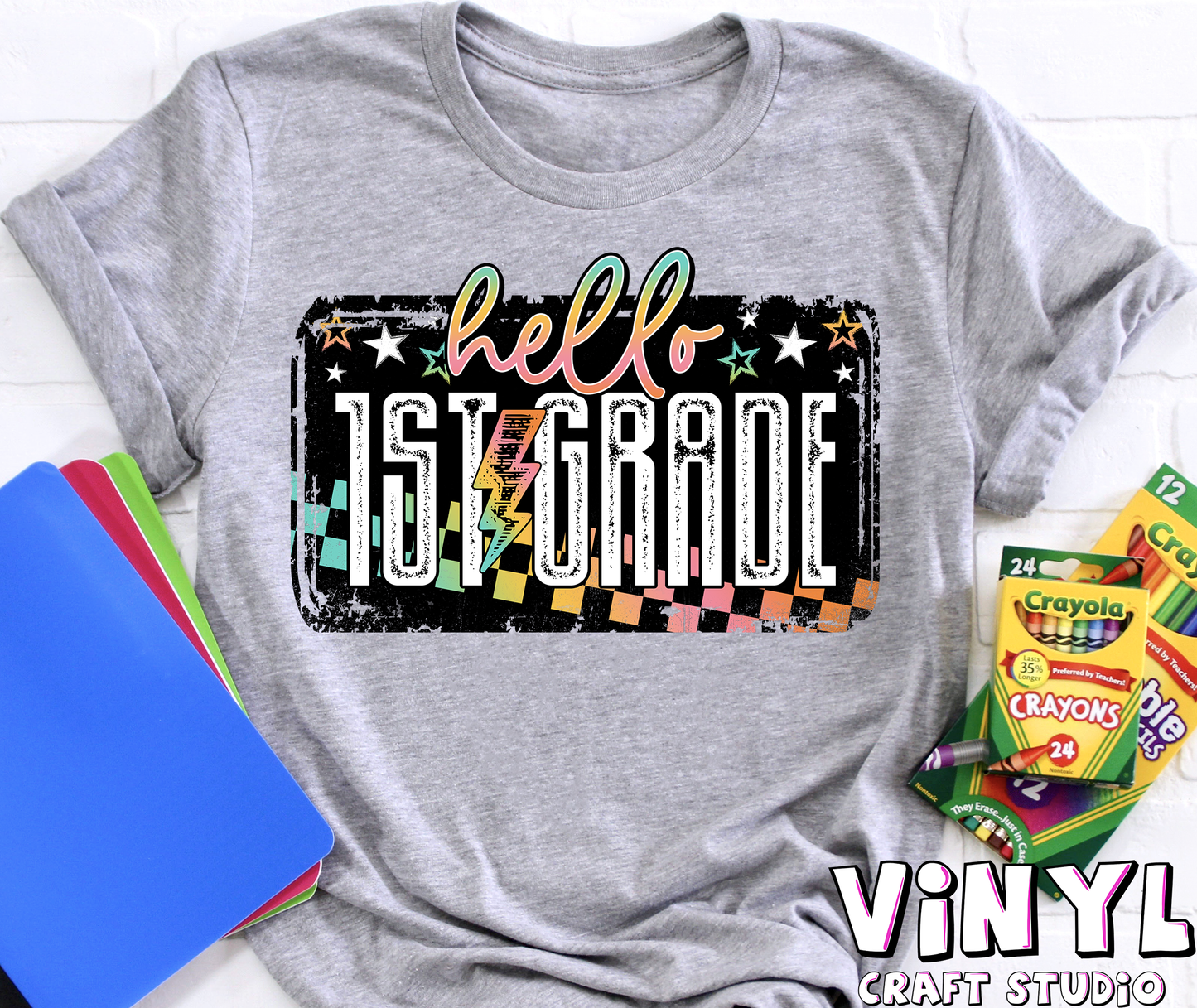 616.)Hello 1st Grade Grunge Colorful