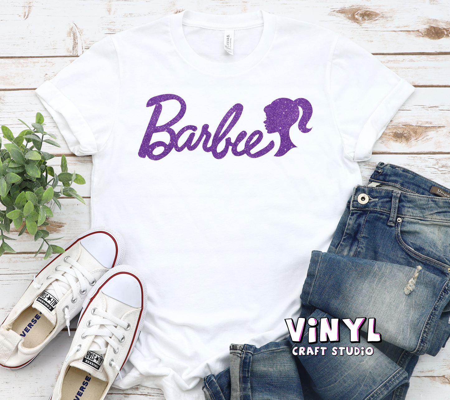 630.) Barbie - Purple Glitter