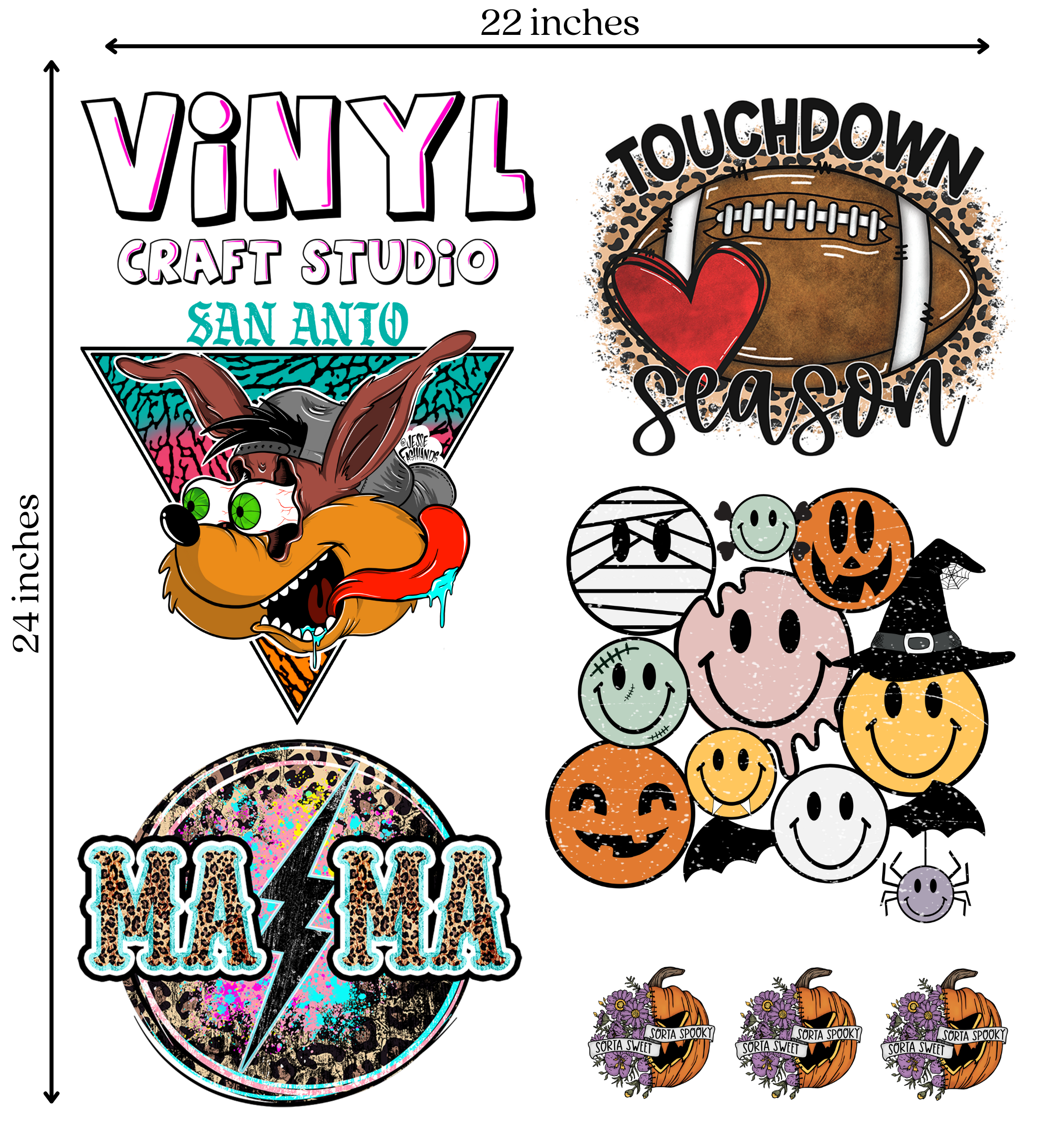 Custom DTF Gang Sheet 22x120* – Vinyl Craft Studio