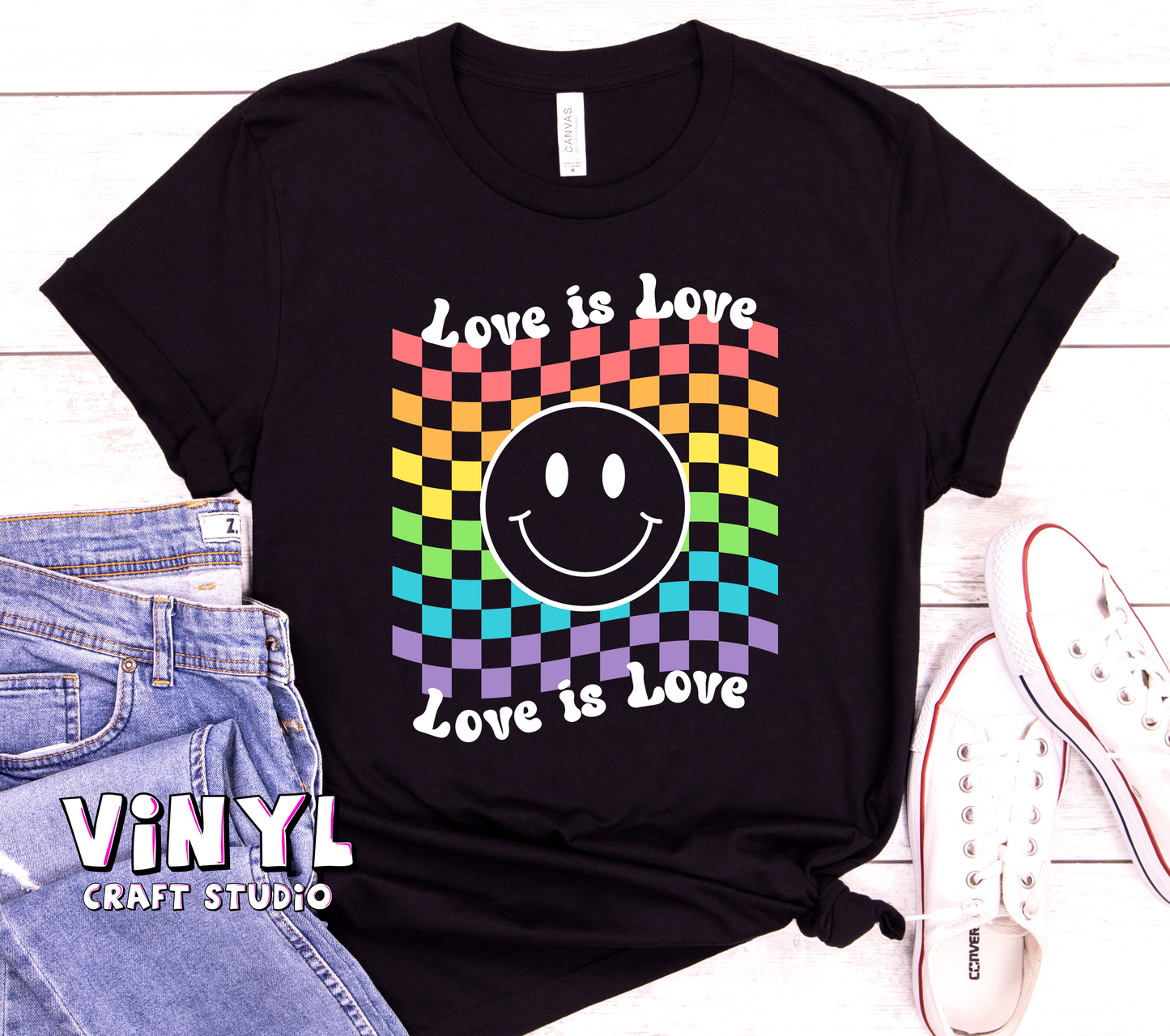 299.) Love is Love Smiley - White