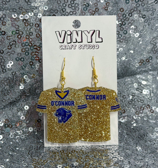 OC Gold Glitter Jersey Earrings
