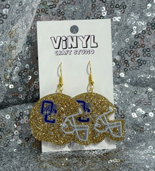 OC Gold Glitter Helmet Earrings