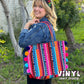 Large Serape Pom Pom Tote